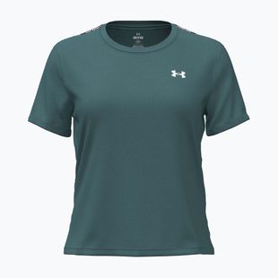 Women's training T-shirt Under Armour Tech Wordmark Tape rack green/black/white