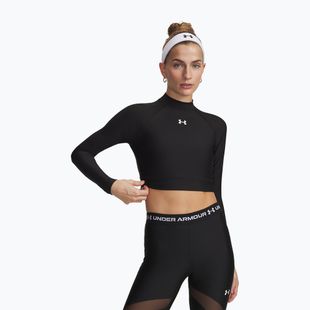 Women's training longsleeve Under Armour HeatGear Crop Mock ultimate black/white