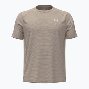 Men's training T-shirt Under Armour Tech Textured timberwolf taupe/white