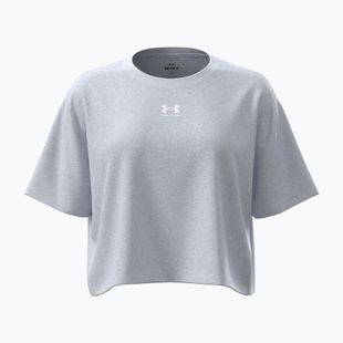 Women's training T-shirt Under Armour Rival Boxy Tee Solid distant gray medium heather/white