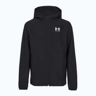 Men's training jacket Under Armour Vibe Woven Windbreaker Jacket black/white