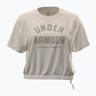 Women's training T-shirt Under Armour Bungee Hem Tee summit white/khaki base