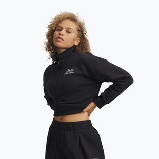 Women's sweatshirt Under Armour Rival Fleece Script HZ black/white