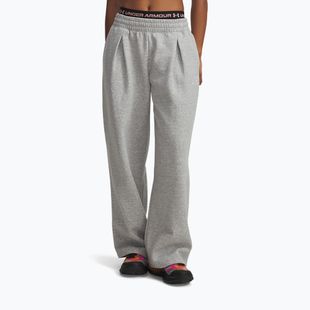 Women's trousers Under Armour Rival Fleece Script mod gray light heather/white