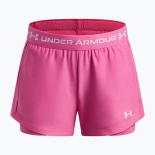 Children's training shorts Under Armour UA Tech Play Up 2IN1 Shorts pink frenzy/white