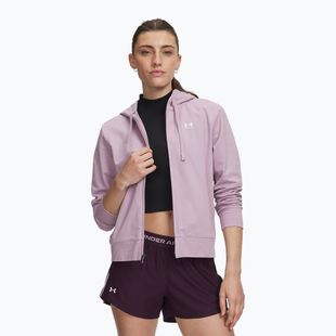 Women's sweatshirt Under Armour Sport Terry FZ mauve pink/white