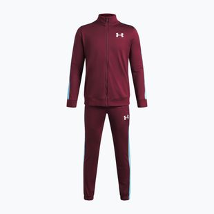 Children's tracksuit Under Armour Knit Track Suit vintage maroon/fresco blue/white