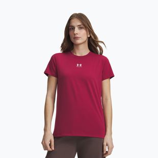 Women's T-shirt Under Armour Rival Core claret/white
