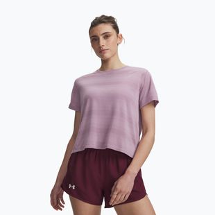 Women's running shirt Under Armour Velociti SS mauve pink/reflective