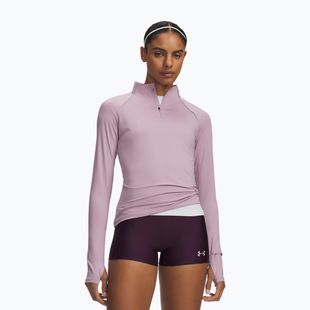Women's running sweatshirt Under Armour Velociti Half Zip mauve pink/reflective