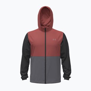 Men's running jacket Under Armour Velociti Hooded Jacket ultimate black/heritage red/reflective