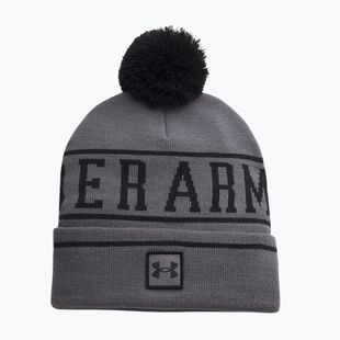 Men's winter hat Under Armour Halftime Pom Beanie castlerock/black/black