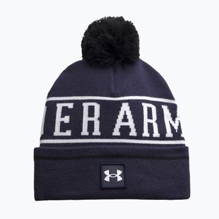 Men's winter hat Under Armour Halftime Pom Beanie midnight navy/white/white
