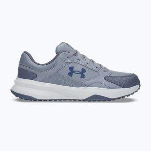 Men's training shoes Under Armour Edge Leather gravel/blue fog/blackout navy