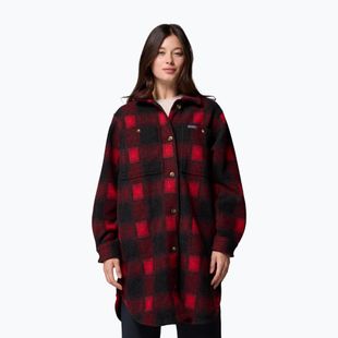 Women's shirt Columbia Wildbest Venture Long Fleece Coat mountain red blurred ombre