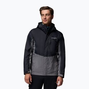 Men's rain jacket Columbia Pouring Adventure III black/city grey
