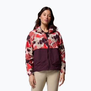 Women's wind jacket Columbia Spire Valley Printed Windbreaker washed red ikatbloom print/moonvista