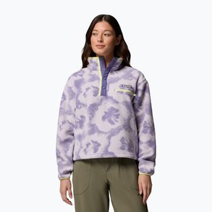 Women's fleece sweatshirt Columbia Helvetia II Printed Cropped Half Snap stormwatch/sprayflower