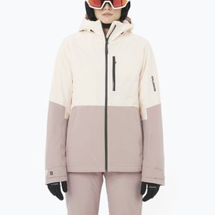 Women's ski jacket Salomon Highland whisper white/etherea