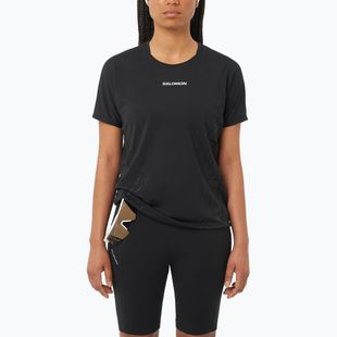 Women's running top Salomon Sense Aero SS Tee GFX deep black
