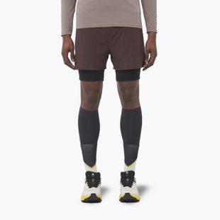 Men's running shorts Salomon Sense 2IN1 coffee bean