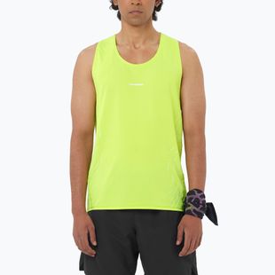 Men's running top Salomon Sense Aero Singlet GFX acid lime
