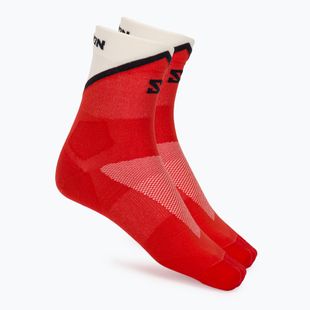 Socks Salomon Pulse Ankle fiery red/vanilla ice/black