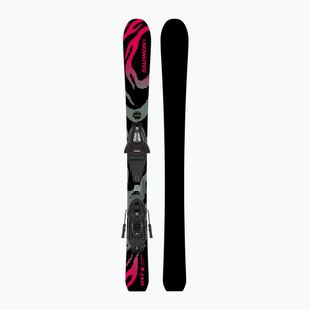 Kids’ downhill skis with bindings Salomon QST Jr Black XS + C5 GW black/neon punch