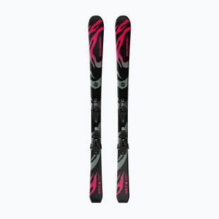 Kids’ downhill skis with bindings Salomon QST Jr Black S + C5 GW black/neon punch