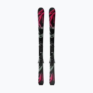 Kids’ downhill skis with bindings Salomon QST Jr Black M + L6 GW black/neon punch