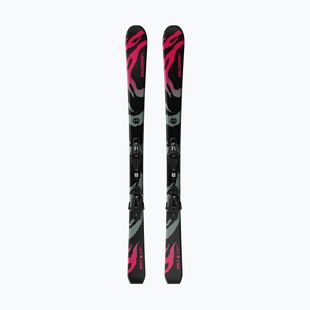 Kids’ downhill skis with bindings Salomon QST Jr Black M + C5 GW black/neon punch