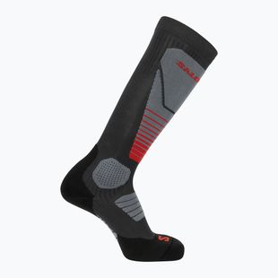 Ski socks Salomon S/Pro Anthracite/Medium Grey/Fiery Red