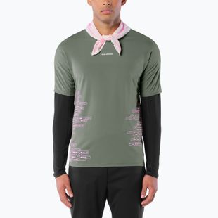 Men's running shirt Salomon Sense Aero GFX Tee SS castor gray/pink frosting