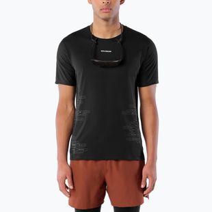 Men's running shirt Salomon Sense Aero GFX Tee SS deep black/black beauty