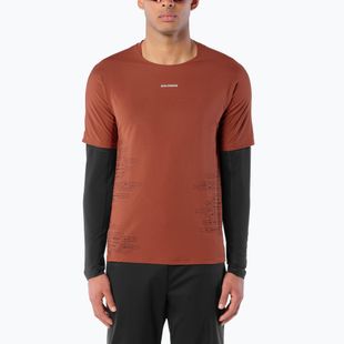 Men's running shirt Salomon Sense Aero GFX Tee SS burnt umber/coffee bean