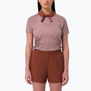 Women's running shirt Salomon Sense Aero GFX Tee SS antler/chocolate fondant