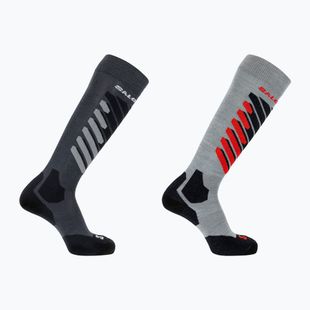 Ski socks Salomon S/Access 2-Pack anthracite/light grey