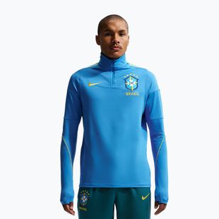 Men's football sweatshirt Nike Brazil Strike light photo blue/light menta/midwest gold