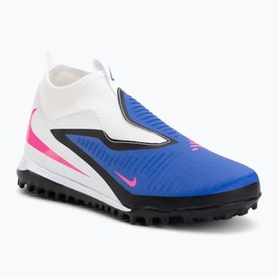 Children's football boots Nike Phantom 6 High Academy TF racer blue/white/pink blast