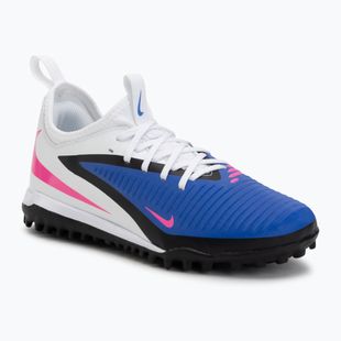 Children's football boots Nike Jr. Phantom 6 Low Academy TF racer blue/white/pink blast