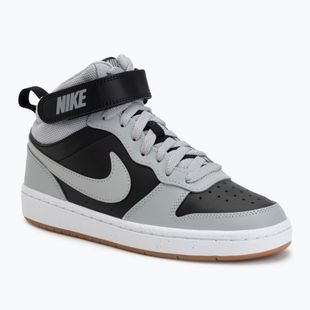 Children's shoes Nike Court Borough Mid 2 black/white/gum med brown/light smoke grey
