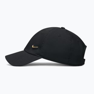 Baseball cap Nike Dri-Fit Club Unstructured Metal Swoosh 2026 black/metallic gold