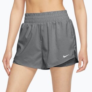 Women's shorts Nike One Dri-Fit High-Waisted 3" 2In1 smoke grey/heather/white