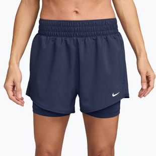 Women's shorts Nike One Dri-Fit High-Waisted 3" 2In1 midnight navy/white