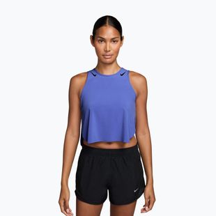 Women's running top Nike AeroSwift Dri-Fit ADV Cropped Tank Top off sapphiree/black