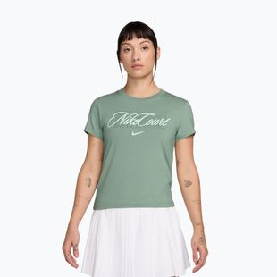 Women's tennis T-shirt Nike Court Heritage steam/barely green