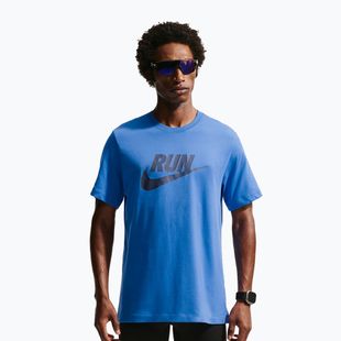 Men's running T-shirt Nike Dri-Fit Running blue crystal/thunder blue