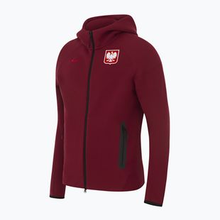 Men's football sweatshirt Nike Tech Fleece Poland Full Zip Hoodie team red