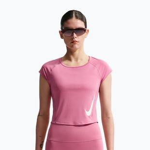Women's running T-shirt Nike Swoosh Run Dri-Fit peony/photon dust/white