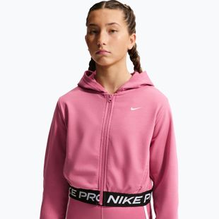 Children's sweatshirt Nike Pro Fleece Dri-Fit Full-Zip peony/peony/black/white